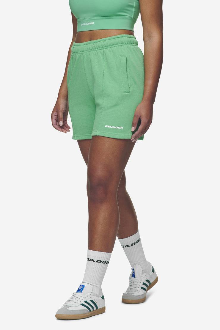 Pegador Sully High Waisted Shorts Washed Peppermint Green White Gum 2025