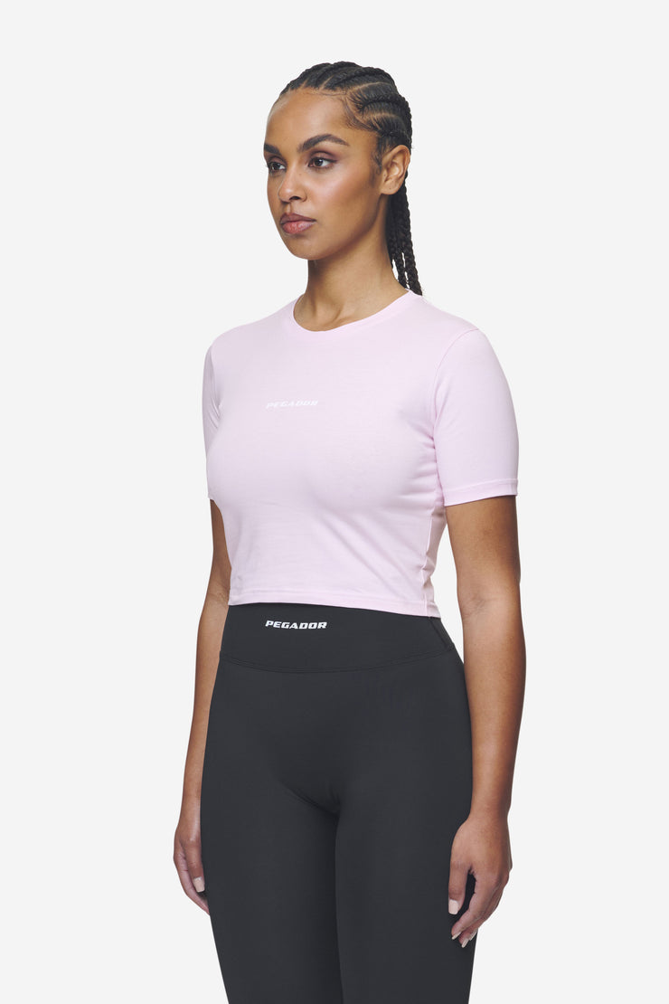 Pegador Ines Cropped Baby Tee Washed Bubblegum White Gum im Angebot
