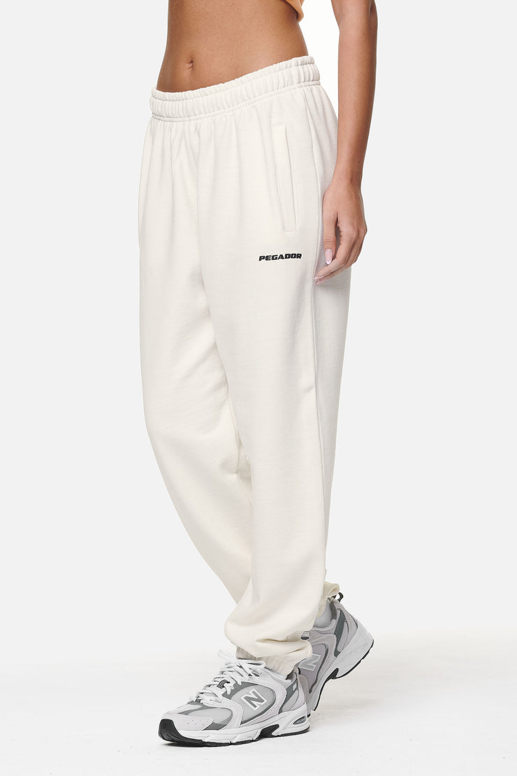 Pegador Villa High Waisted Sweat Pants Washed Coconut Milk Black Gum Kostenloser Versand