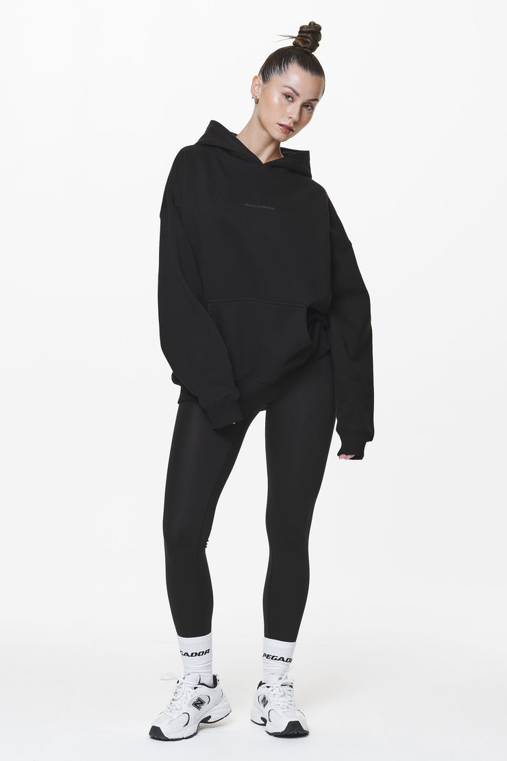 Pegador Clarita Logo Oversized Hoodie Black Gum Sonderangebot