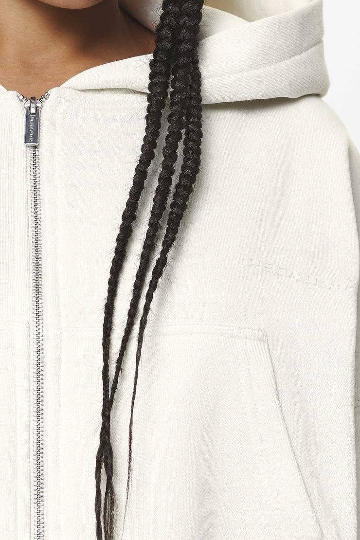 Pegador Marla Cropped Zip Hoodie Washed Salty Cream Gum Exklusivangebot