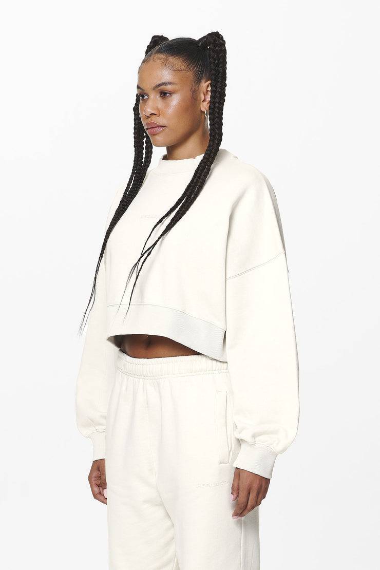 Pegador Londa Cropped Oversized Sweater Washed Salty Cream Gum Preisnachlass