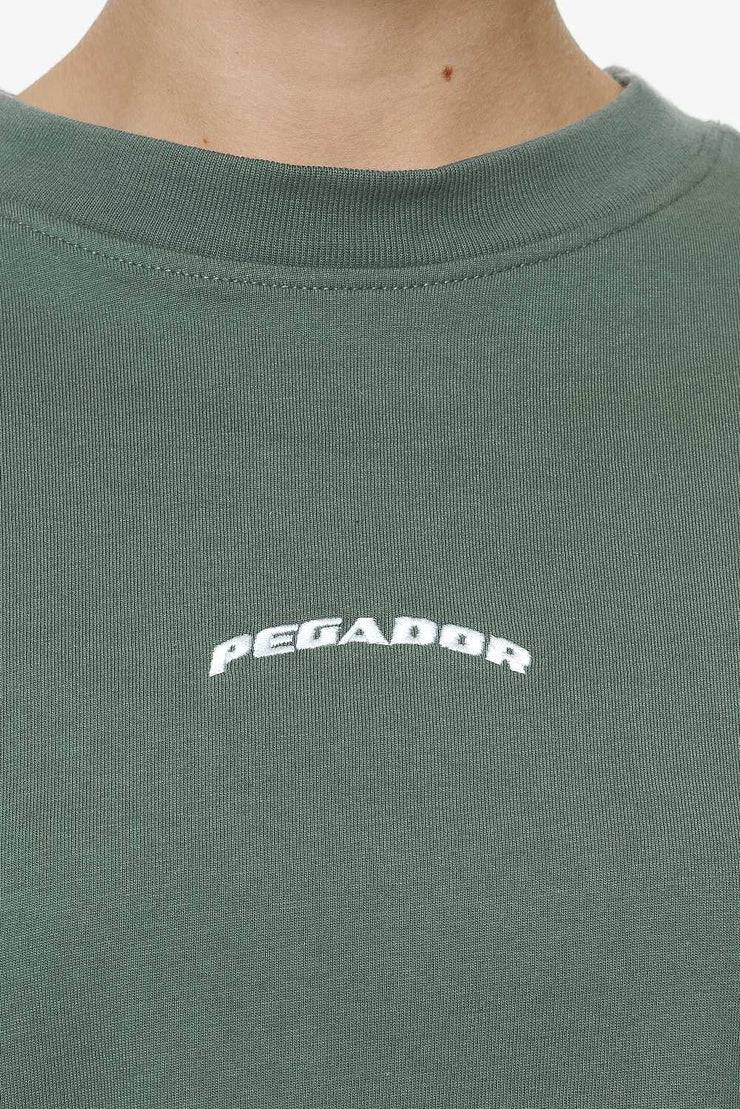 Pegador Thames Heavy Oversized Tee Vintage Washed Garden Green Große Rabatte
