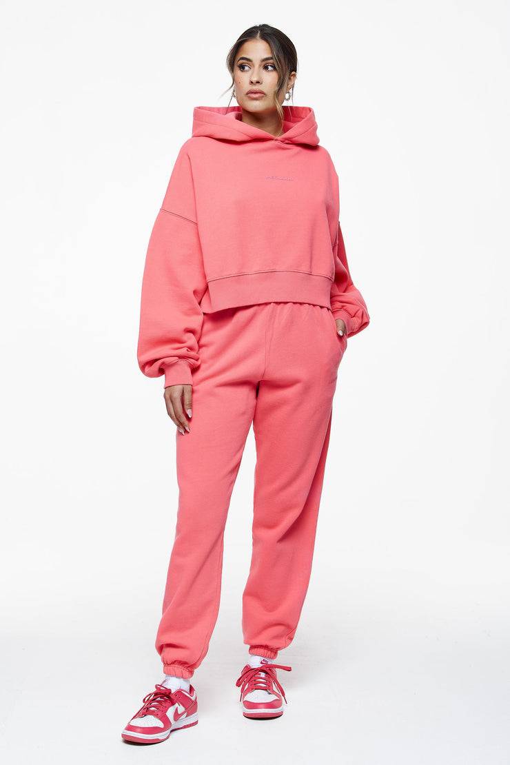 Pegador Salita Oversized Cropped Hoodie Vintage Washed Strawberry Gum Neuheiten