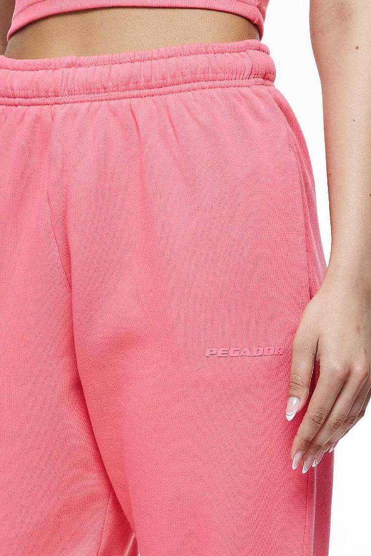 Pegador Villa High Waisted Sweat Pants Vintage Washed Strawberry Gum Saisonale Angebote