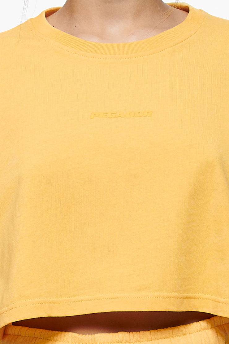 Pegador Layla Oversized Cropped Tee Vintage Washed Golden Sun Gum Riesige Ersparnisse