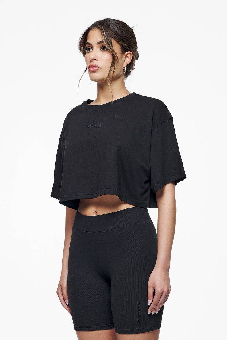 Pegador Layla Oversized Cropped Tee Black Gum Kostenlose Rückgabe