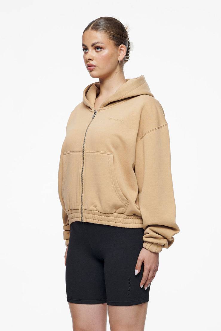 Pegador Valinda Cropped Zip Hoodie Vintage Washed Espresso Gum Nur für heute