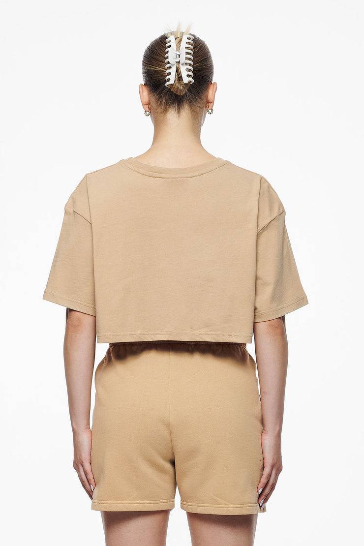Pegador Layla Oversized Cropped Tee Vintage Washed Espresso Gum Sonderangebot der Fabrik