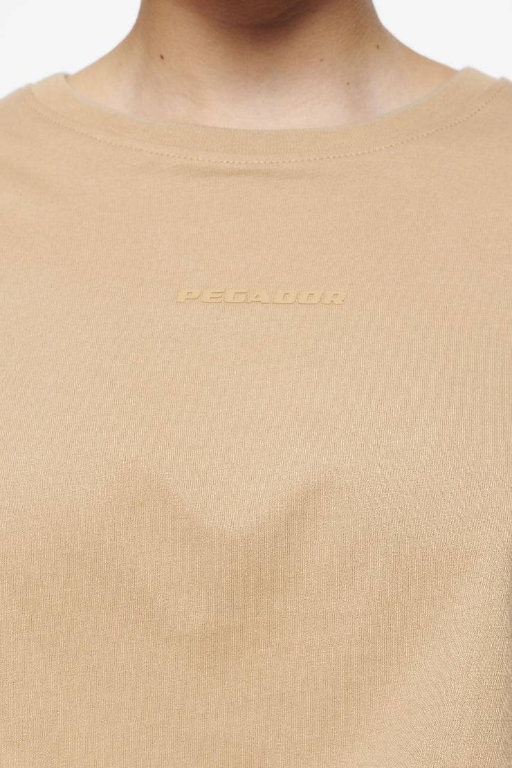 Pegador Layla Oversized Cropped Tee Vintage Washed Espresso Gum Sonderangebot der Fabrik
