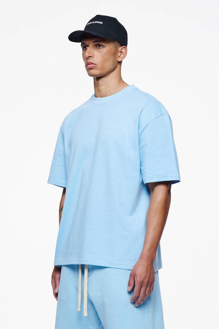 Pegador Logo Oversized Tee Vintage Washed Riviera Blue Gum Fabrikladen