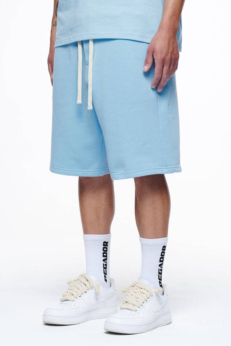 Pegador Logo Heavy Sweat Shorts Vintage Washed Riviera Blue Gum Begrenzt auf 3 Tage