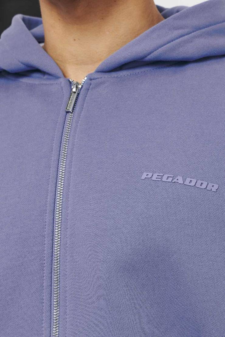 Pegador Logo Oversized Sweat Jacket Vintage Washed Magic Violet Gum Im Verkauf