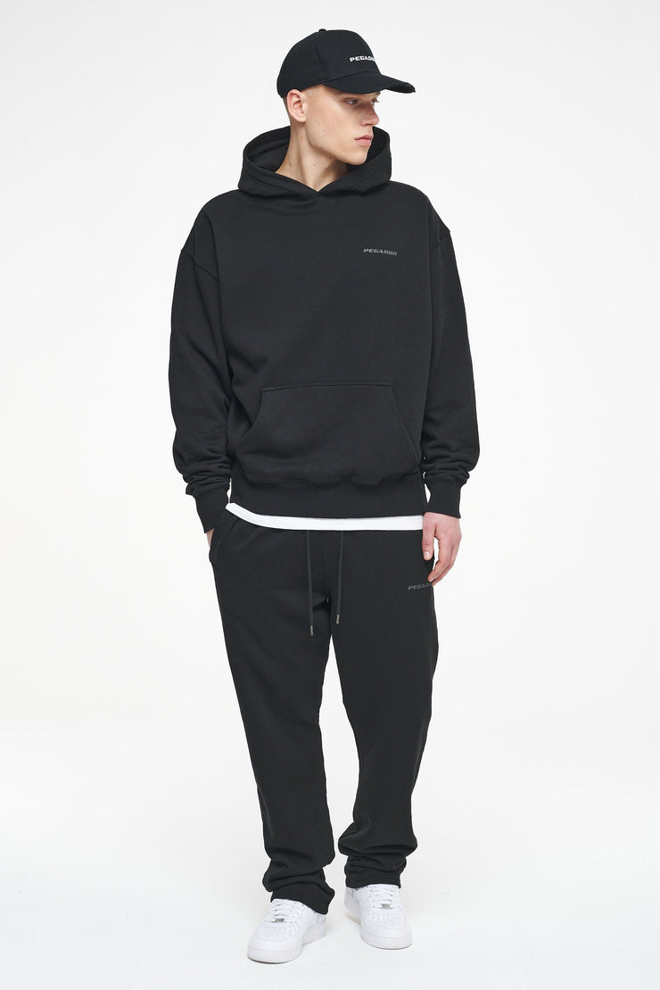 Pegador Logo Oversized Hoodie Vintage Washed Black Ink Gum 50% Rabatt für begrenzte Zeit