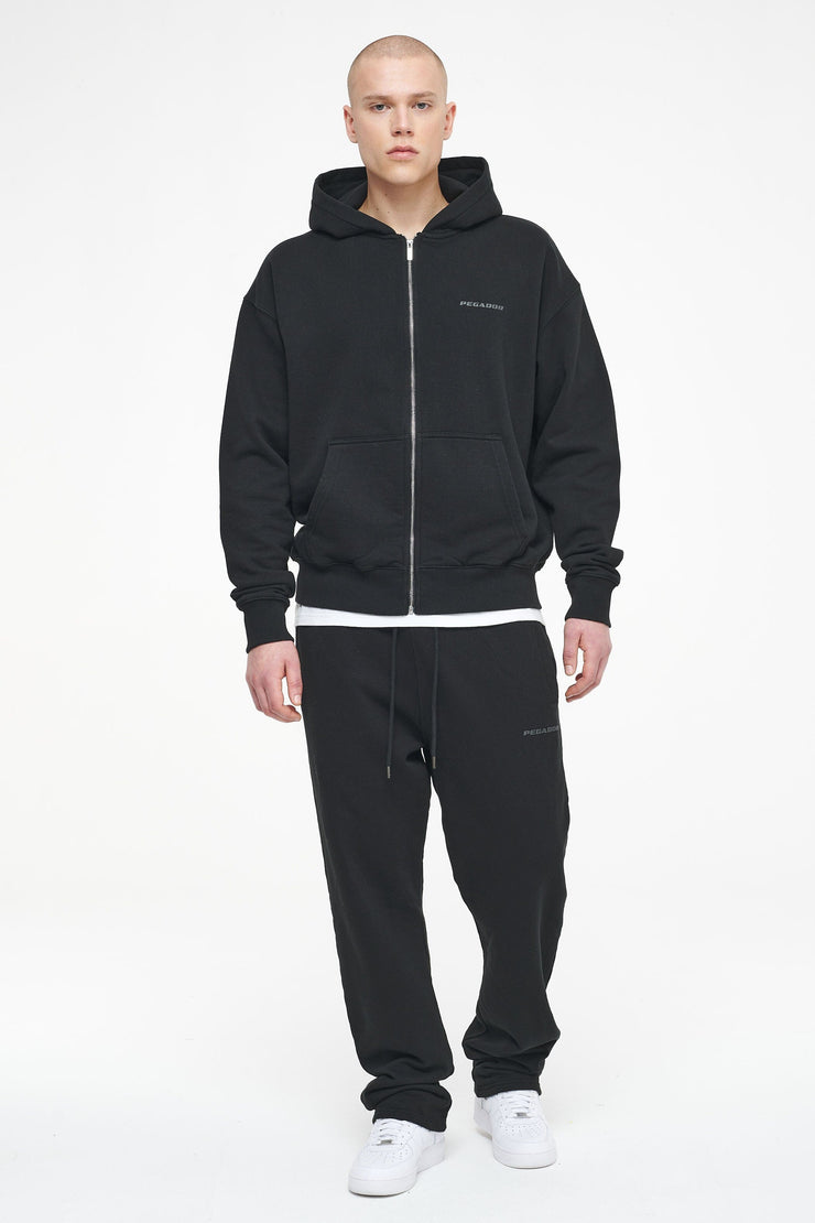 Pegador Logo Oversized Sweat Jacket Vintage Washed Black Ink Gum Rabatte dieses Monats