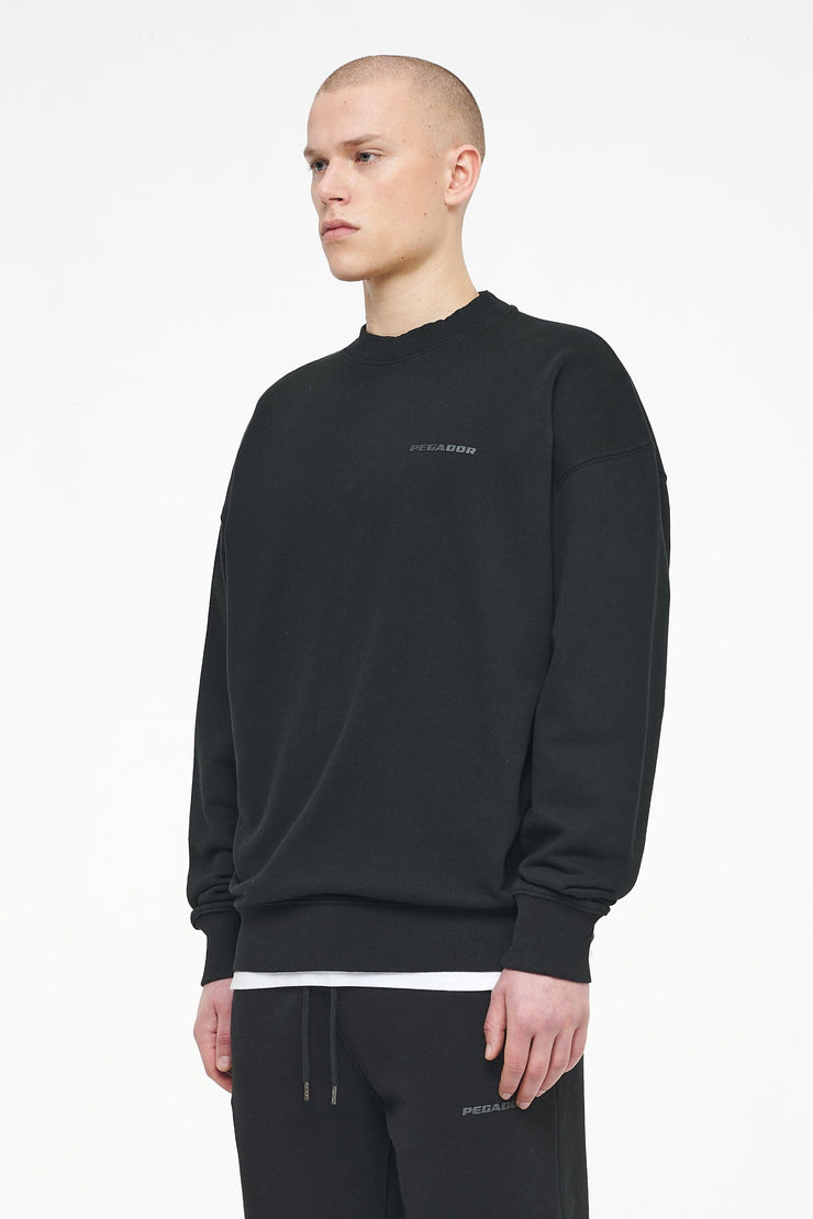 Pegador Logo Oversized Sweater Vintage Washed Black Ink Gum 2025