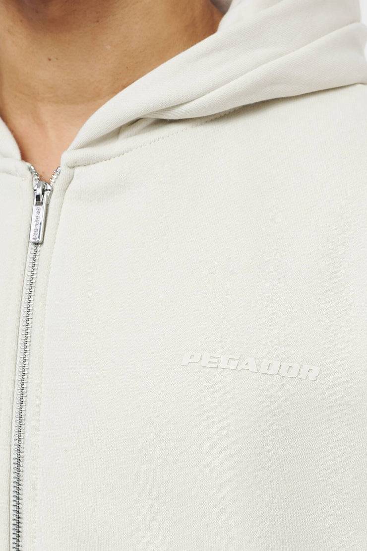 Pegador Logo Oversized Sweat Jacket Vintage Washed Angels Cream Gum im Angebot