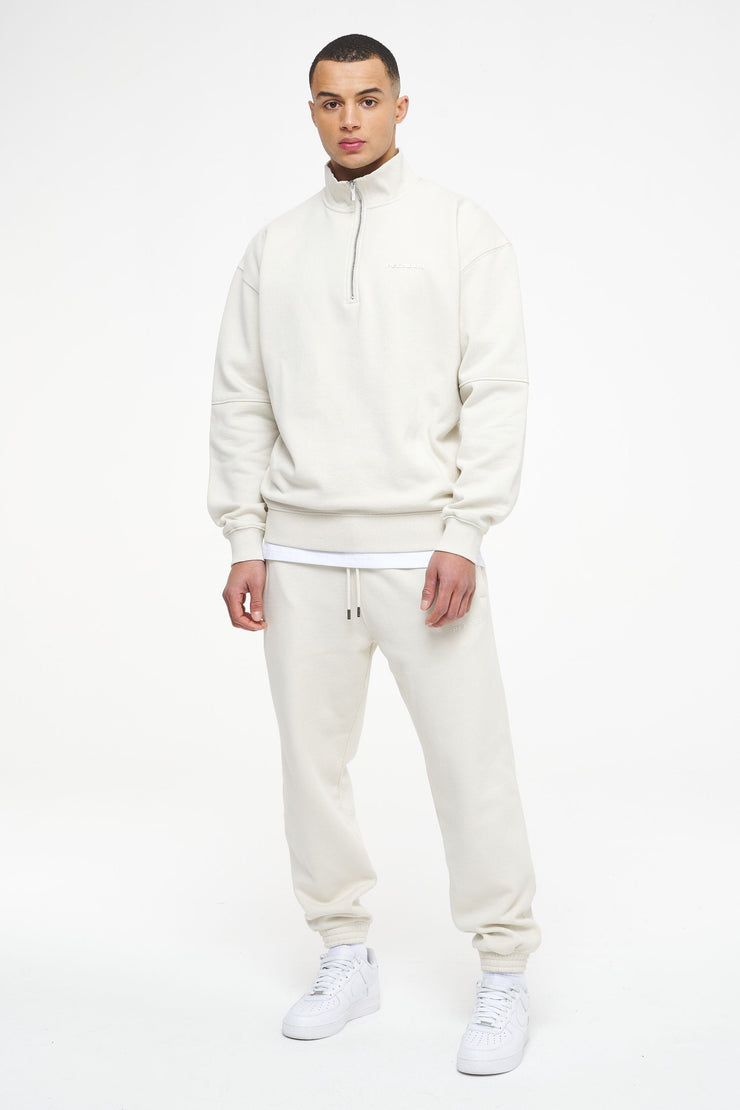Pegador Logo Oversized Halfzip Sweater Vintage Washed Angels Cream Gum Schlussverkauf