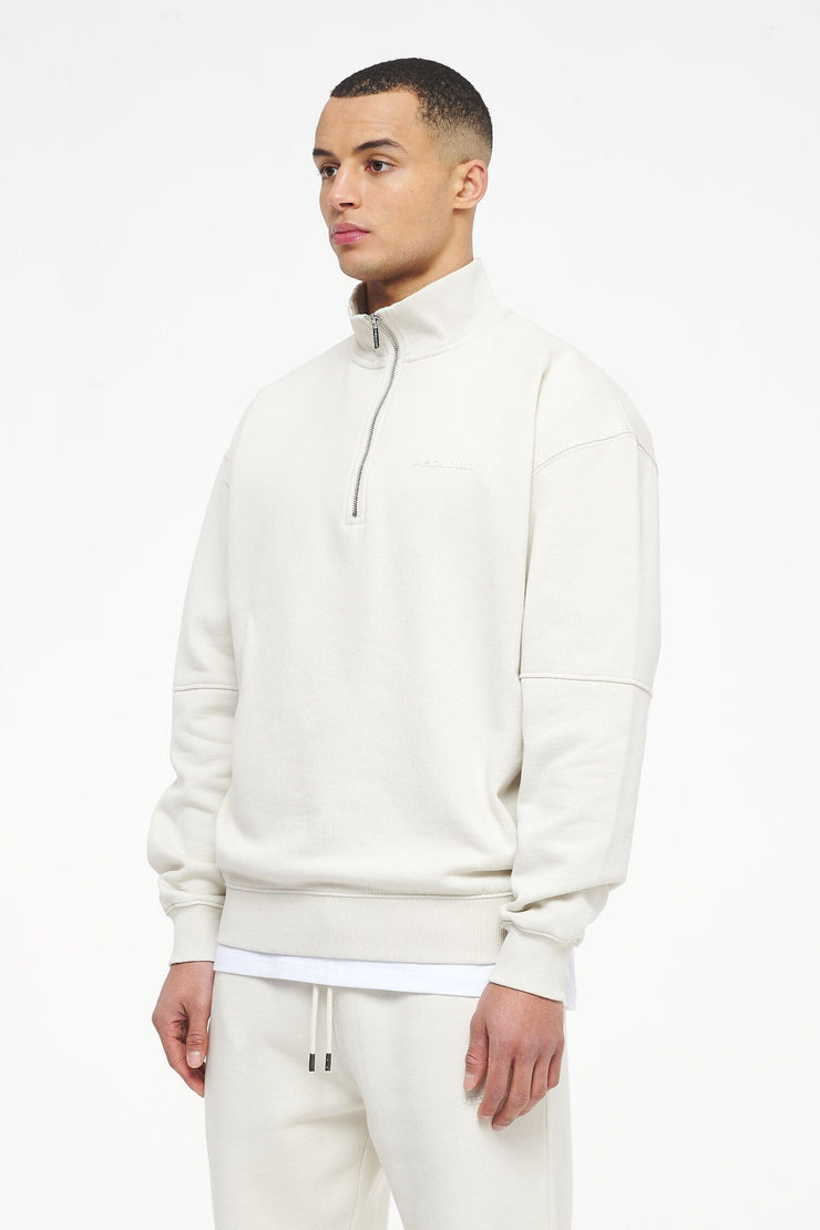 Pegador Logo Oversized Halfzip Sweater Vintage Washed Angels Cream Gum Schlussverkauf