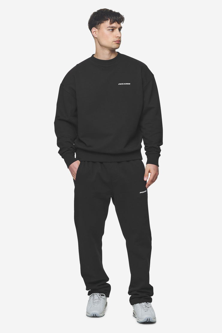 Pegador Logo Wide Sweat Pants Washed Black White Gum Fabrik Onlineshop