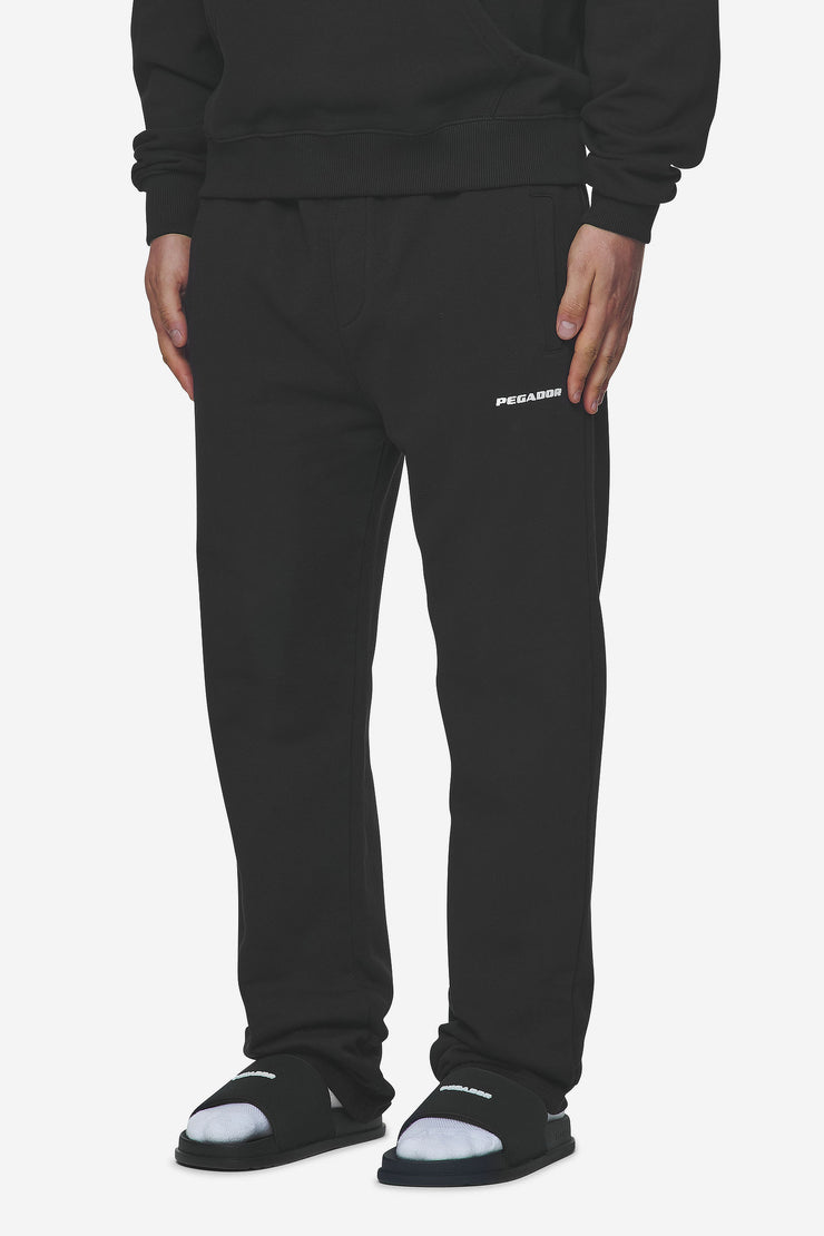 Pegador Logo Wide Sweat Pants Washed Black White Gum Fabrik Onlineshop