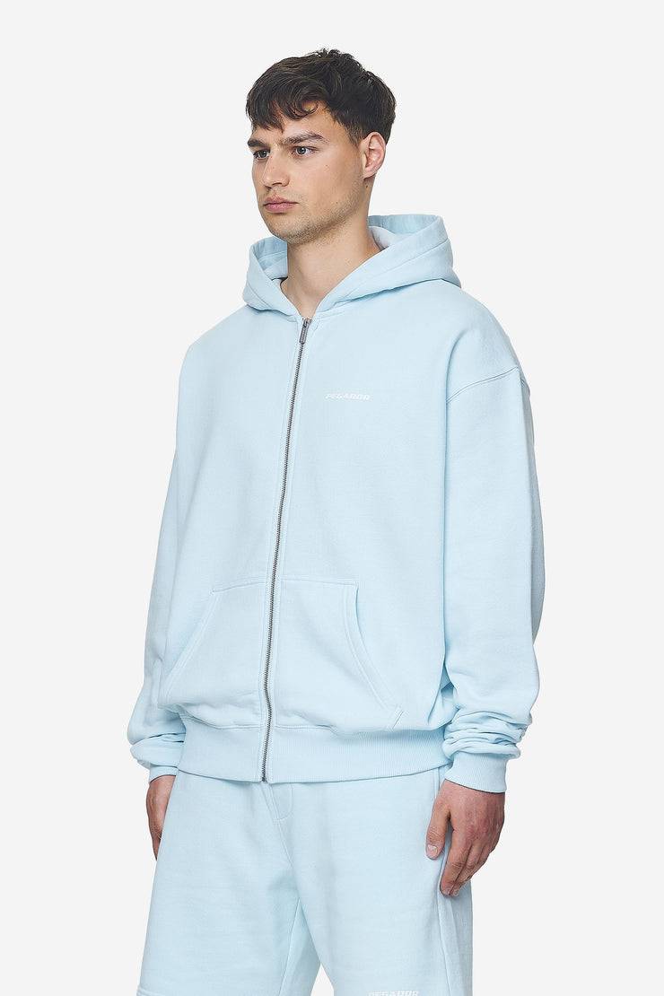 Pegador Logo Oversized Sweat Jacket Washed Baby Blue White Gum Versandkostenfrei