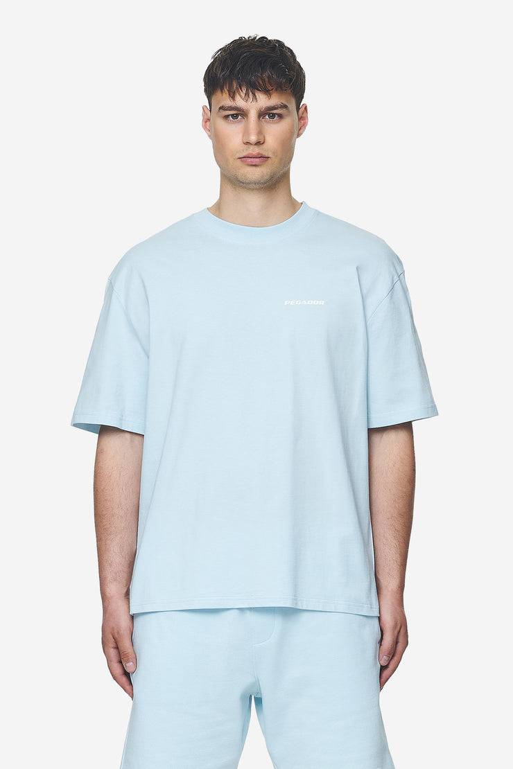 Pegador Logo Oversized Tee Washed Baby Blue White Gum Flash Sale