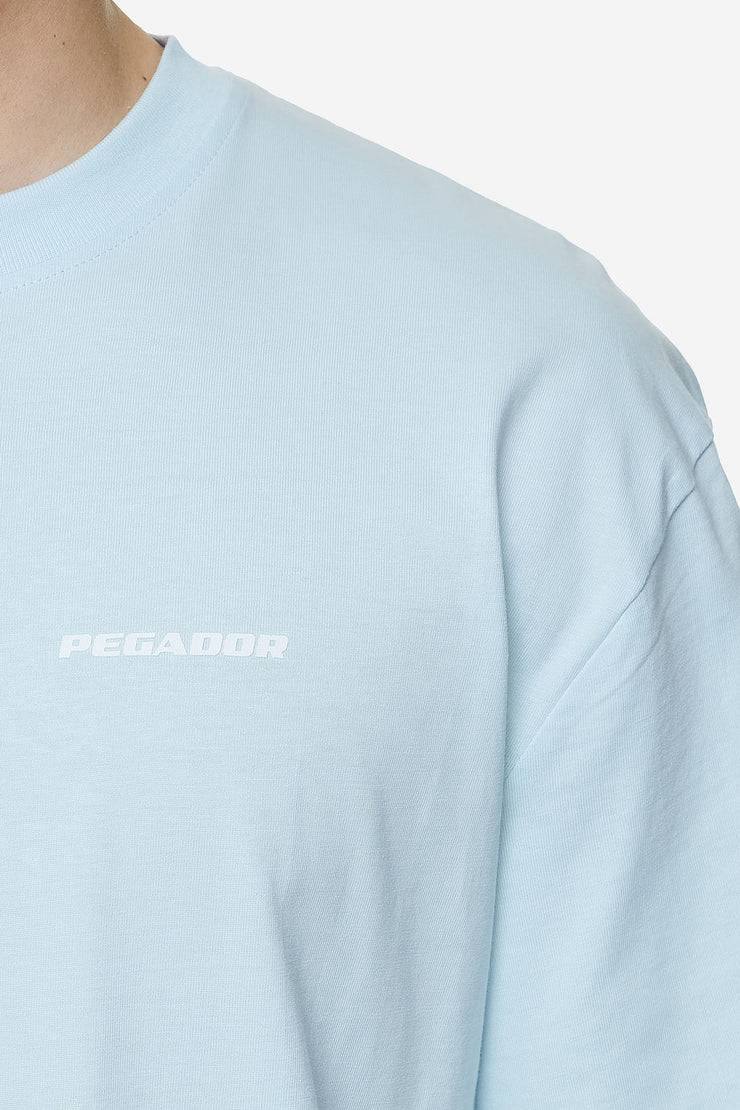 Pegador Logo Oversized Tee Washed Baby Blue White Gum Flash Sale