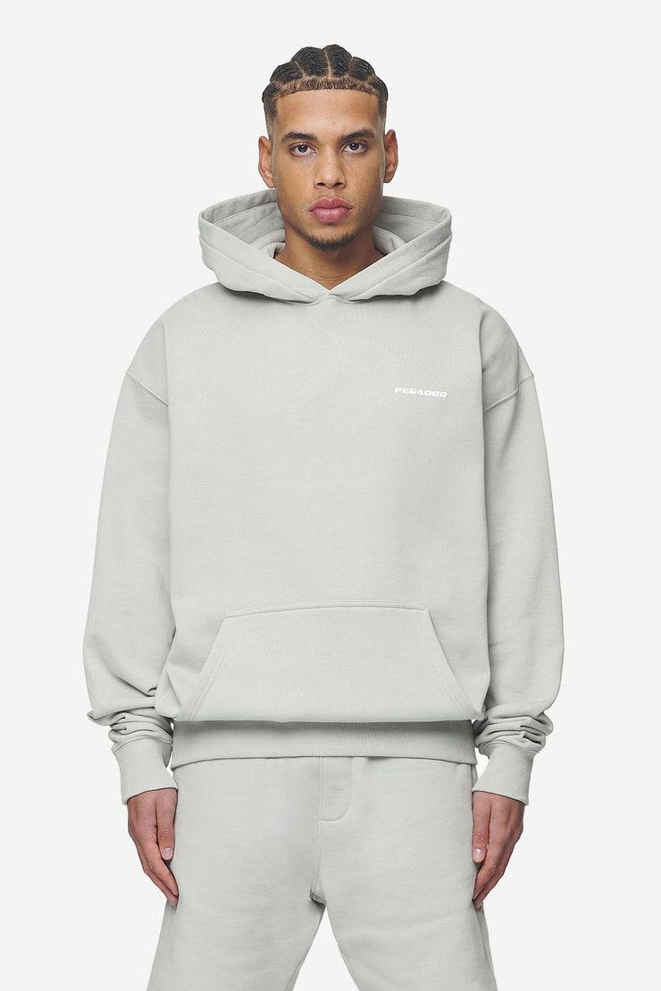 Pegador Logo Oversized Hoodie Washed Pearl Grey White Gum Online Shopping