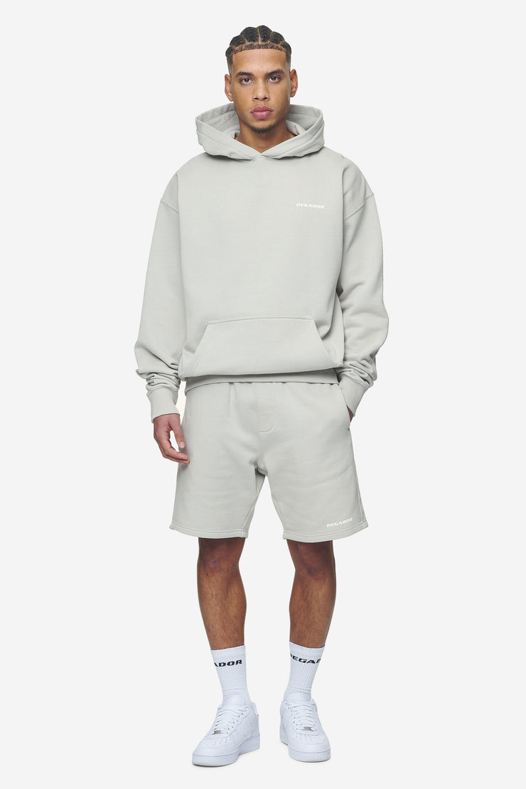 Pegador Logo Oversized Hoodie Washed Pearl Grey White Gum Online Shopping