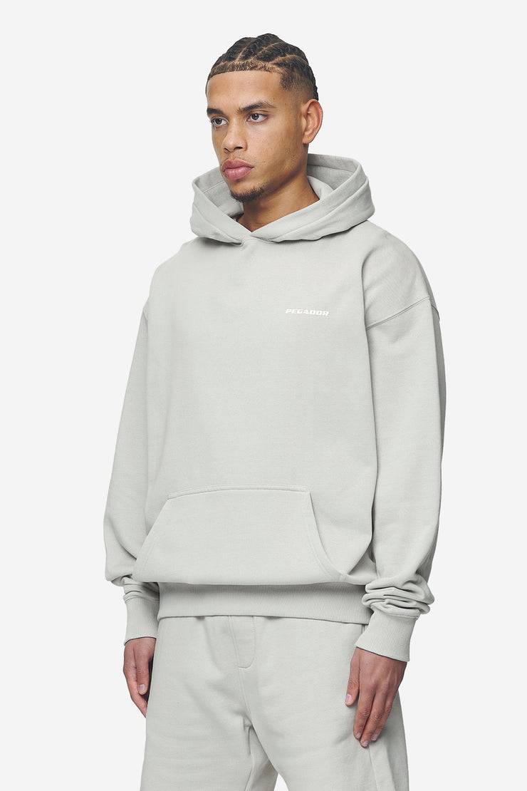 Pegador Logo Oversized Hoodie Washed Pearl Grey White Gum Online Shopping