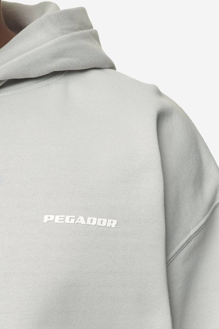 Pegador Logo Oversized Hoodie Washed Pearl Grey White Gum Online Shopping