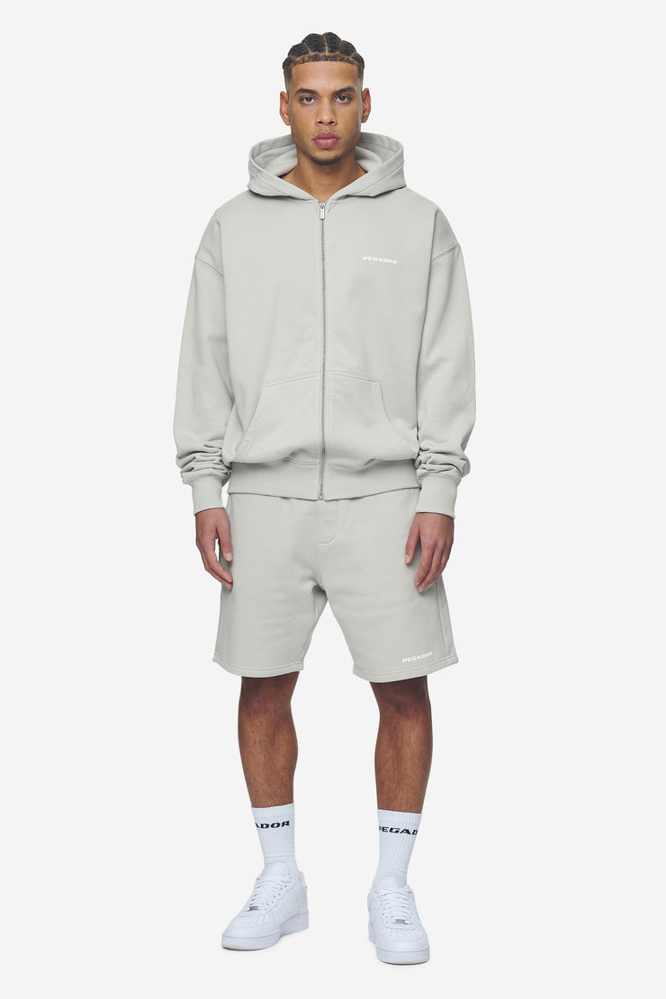 Pegador Logo Oversized Sweat Jacket Washed Pearl Grey White Gum Exklusivangebot