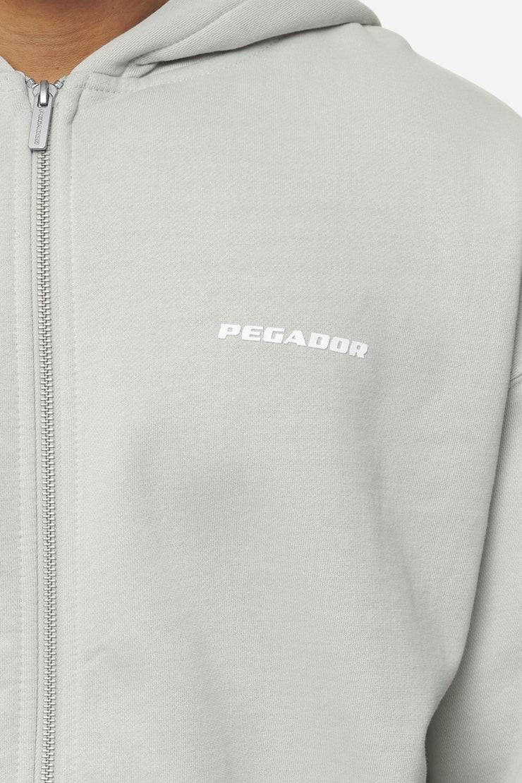 Pegador Logo Oversized Sweat Jacket Washed Pearl Grey White Gum Exklusivangebot