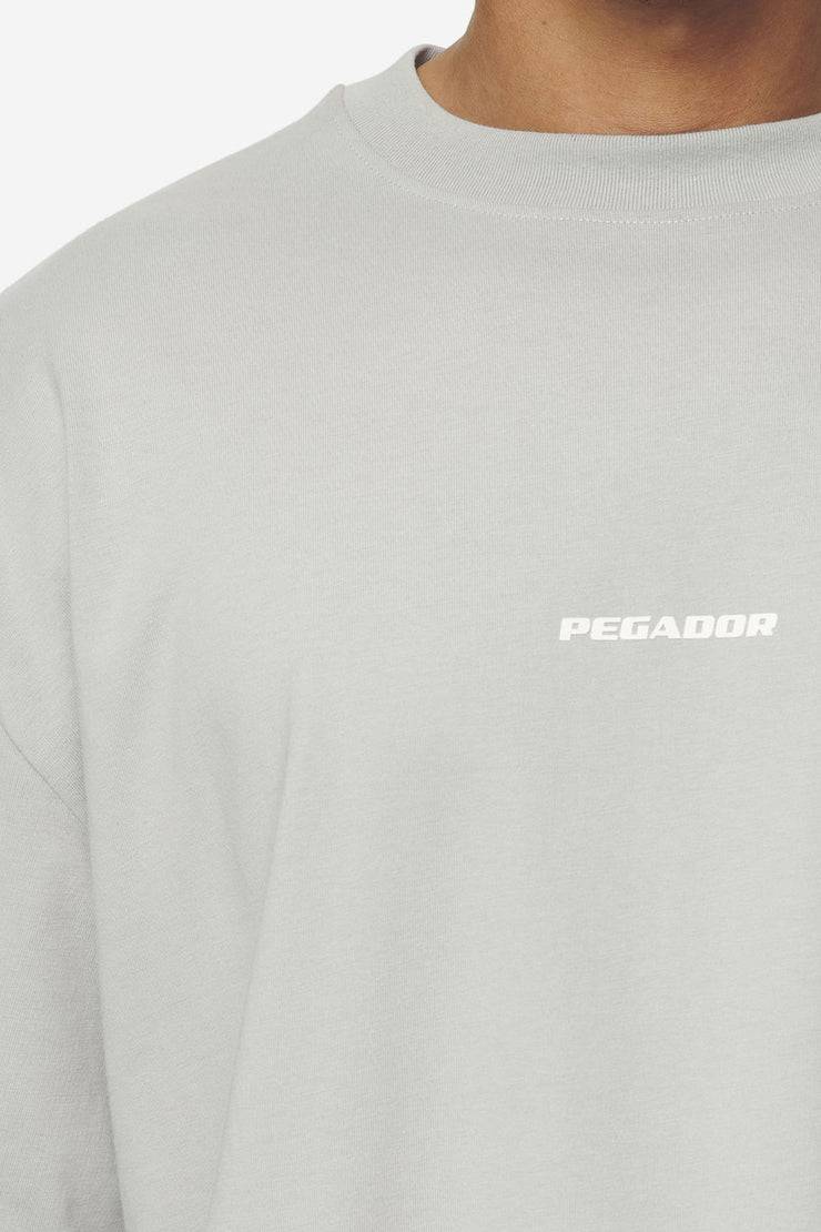 Pegador Logo Boxy Tee Washed Pearl Grey White Gum Preisnachlass