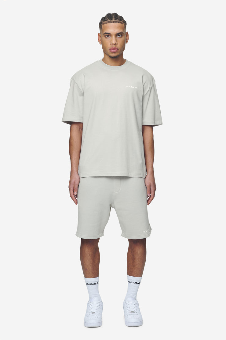 Pegador Logo Oversized Tee Washed Pearl Grey White Gum Saisonschlussverkauf