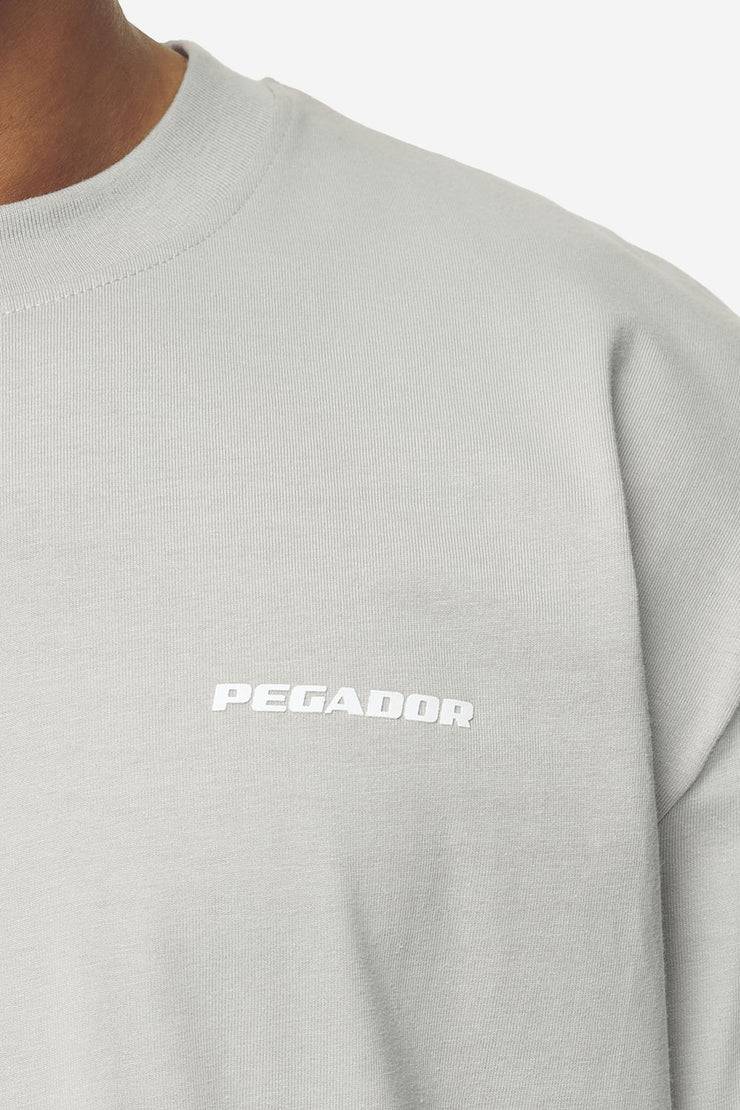 Pegador Logo Oversized Tee Washed Pearl Grey White Gum Saisonschlussverkauf