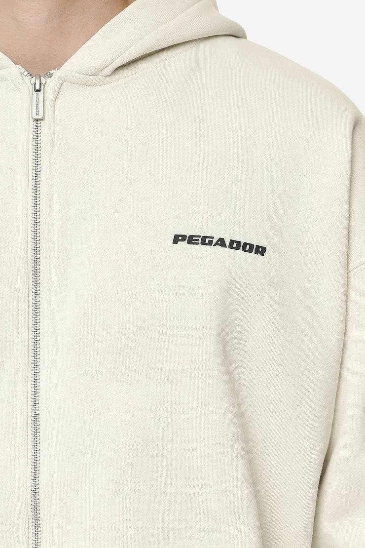 Pegador Logo Oversized Sweat Jacket Washed Salty Cream Black Gum Cyber Monday