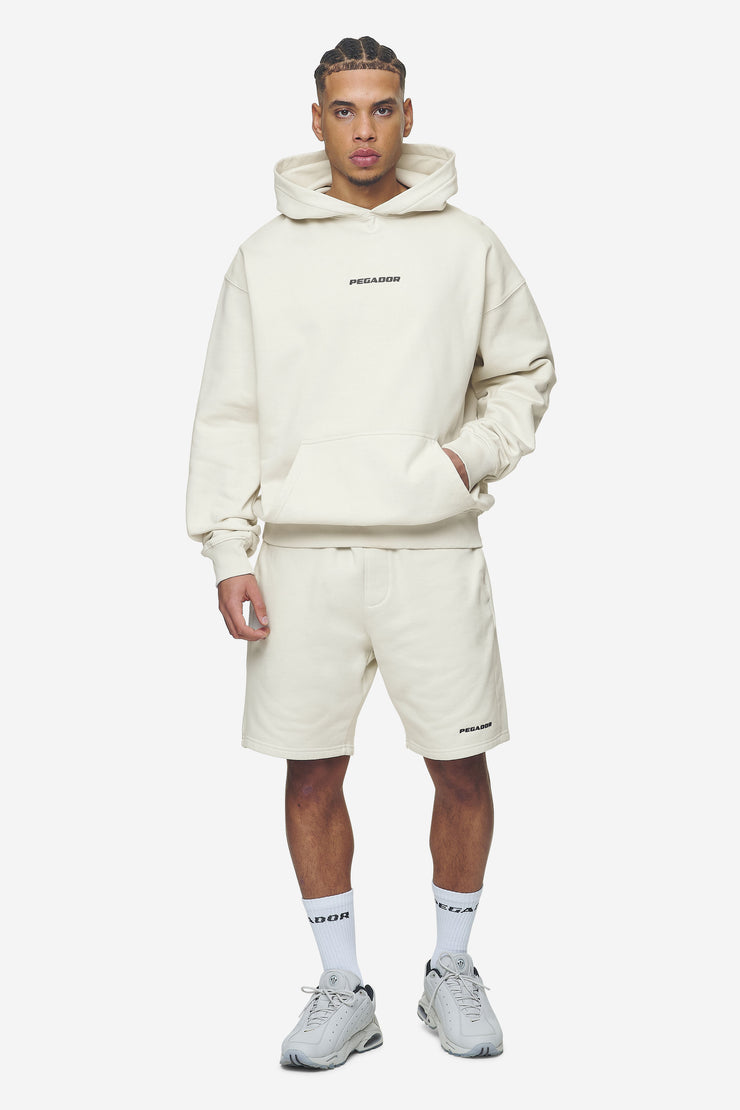 Pegador Logo Heavy Sweat Shorts Washed Salty Cream Black Gum Jubiläumsangebot