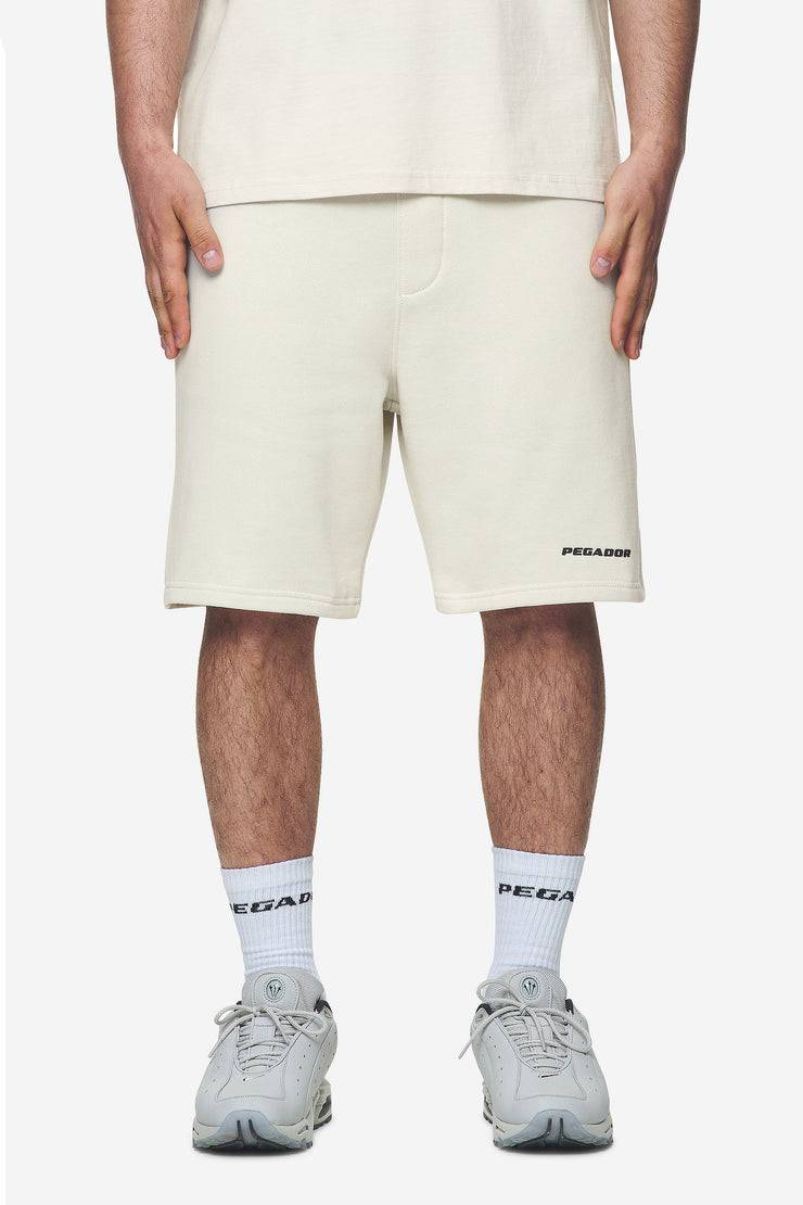 Pegador Logo Heavy Sweat Shorts Washed Salty Cream Black Gum Jubiläumsangebot