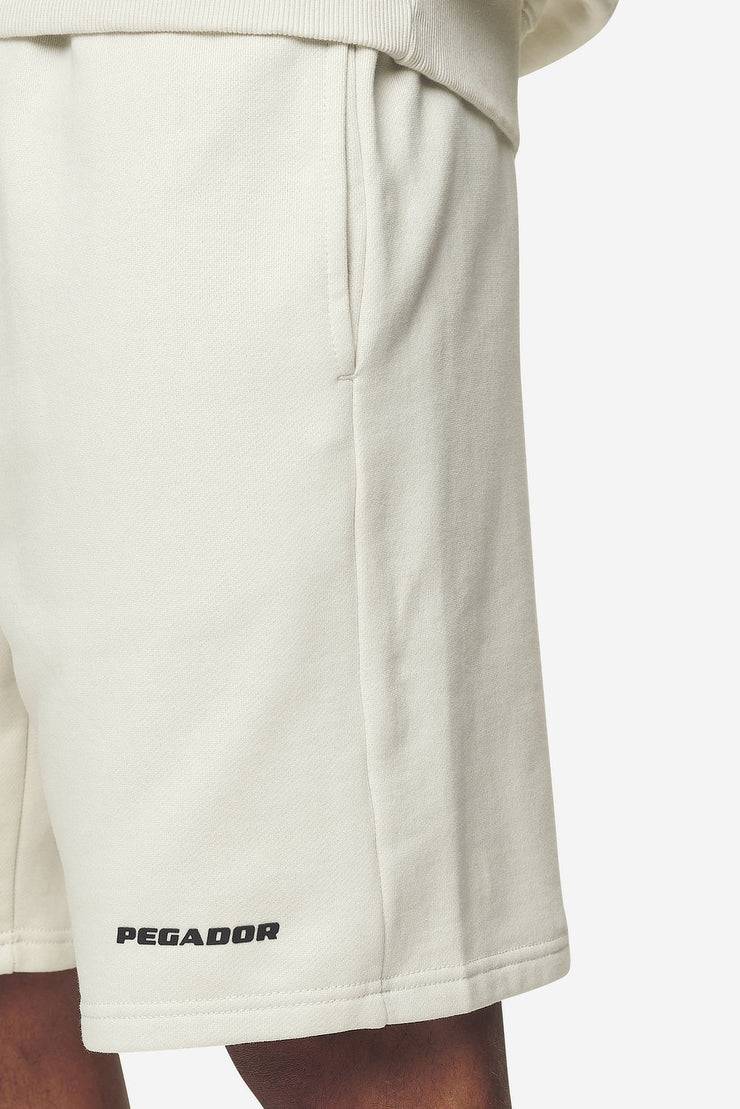 Pegador Logo Heavy Sweat Shorts Washed Salty Cream Black Gum Jubiläumsangebot