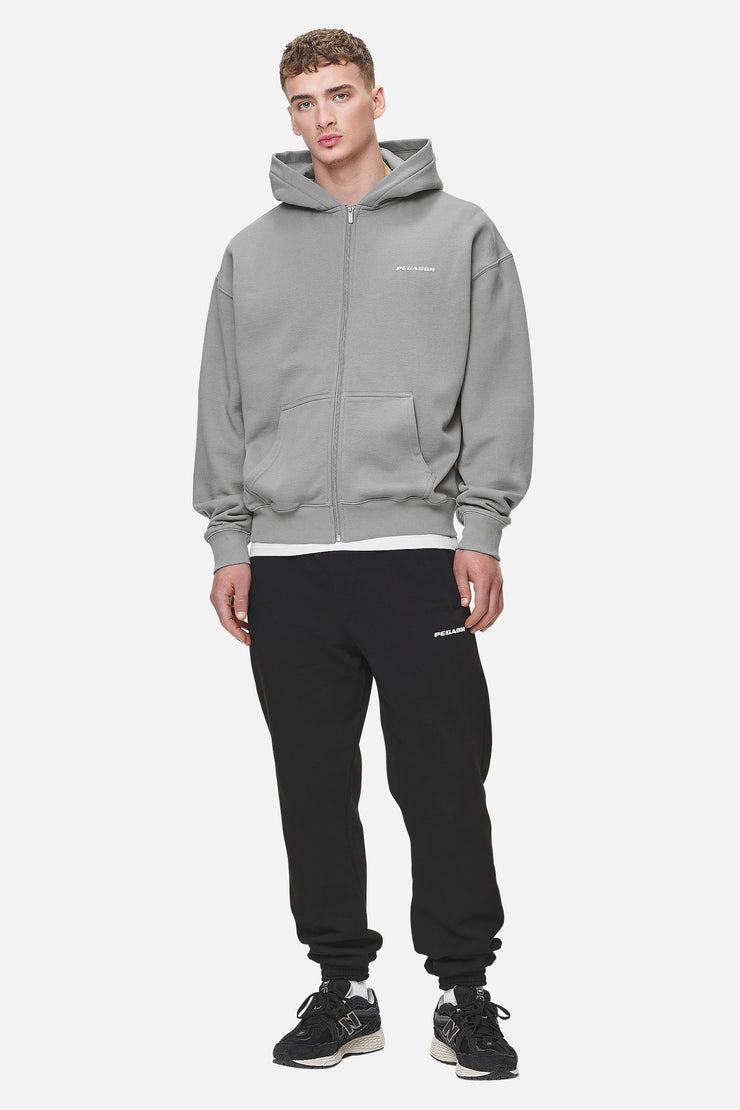 Pegador Logo Oversized Sweat Jacket Washed Cool Grey White Gum Lagerräumung