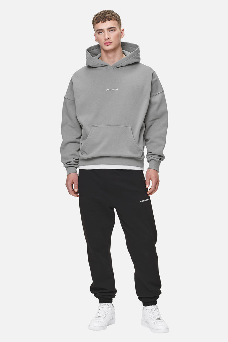 Pegador Logo Boxy Hoodie Washed Cool Grey White Gum Heißer Verkauf