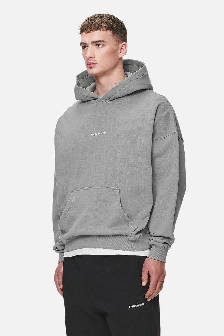 Pegador Logo Boxy Hoodie Washed Cool Grey White Gum Heißer Verkauf