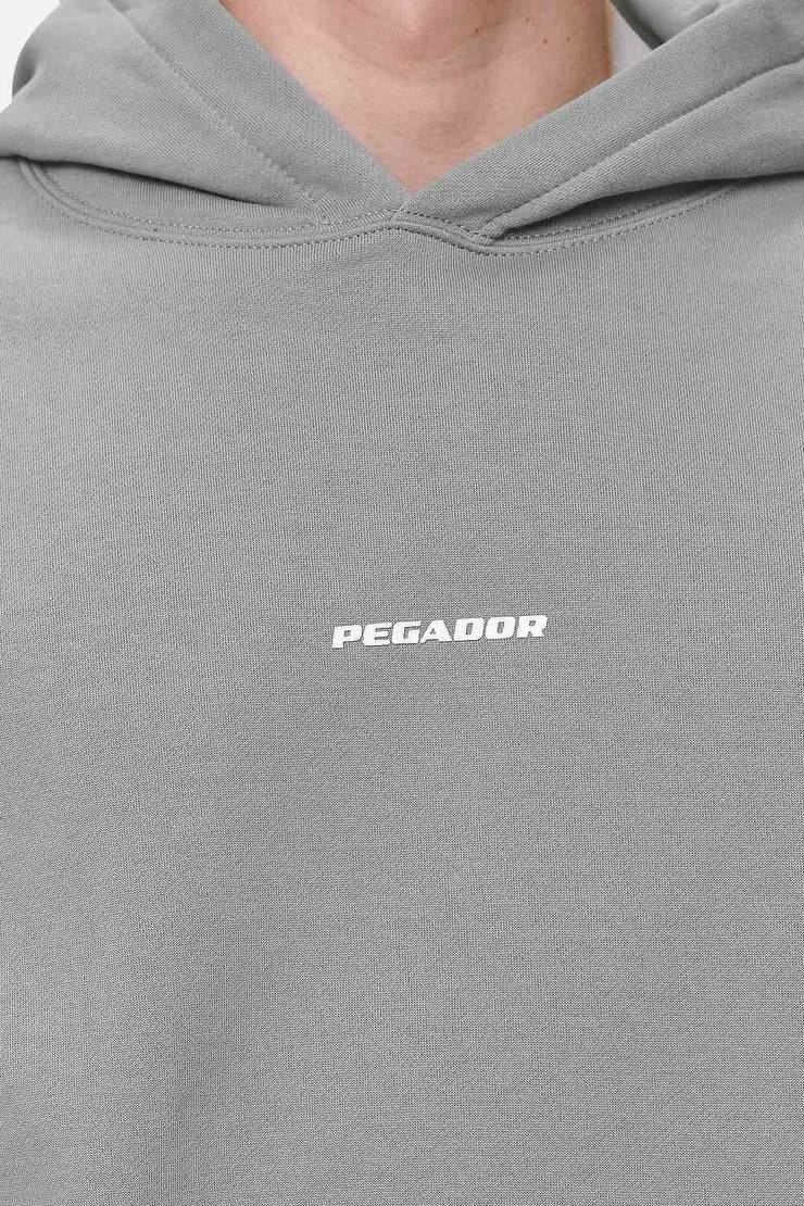 Pegador Logo Boxy Hoodie Washed Cool Grey White Gum Heißer Verkauf