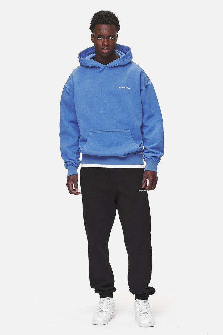 Pegador Logo Oversized Hoodie Washed Retro Blue White Gum Neueste Mode