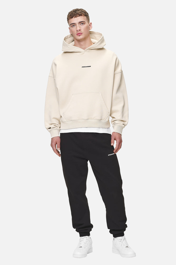 Pegador Logo Boxy Hoodie Washed Desert Sand Black Gum Exklusive Angebote