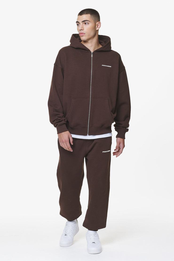 Pegador Logo Oversized Sweat Jacket Washed Oak Brown Gum Große Rabatte