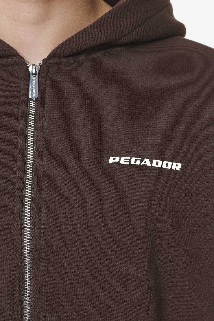 Pegador Logo Oversized Sweat Jacket Washed Oak Brown Gum Große Rabatte