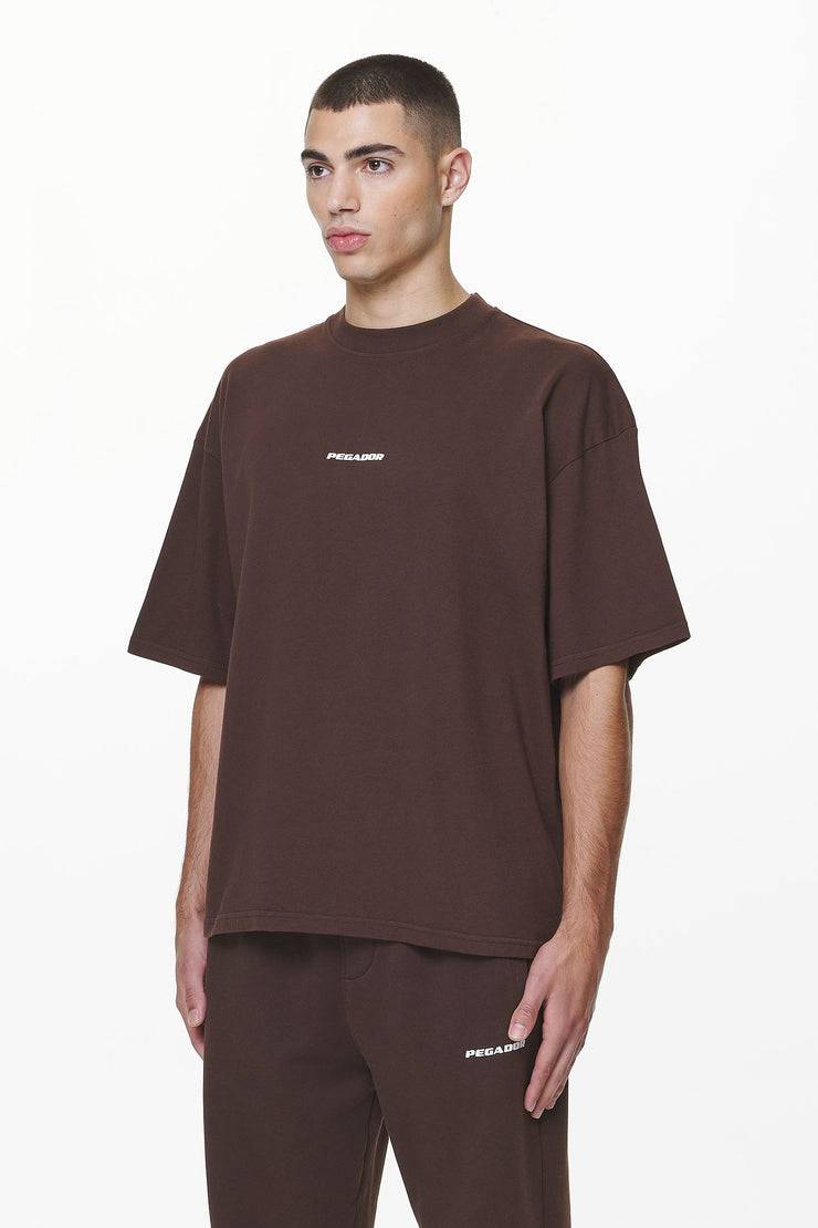 Pegador Logo Boxy Tee Washed Oak Brown Gum Bestseller